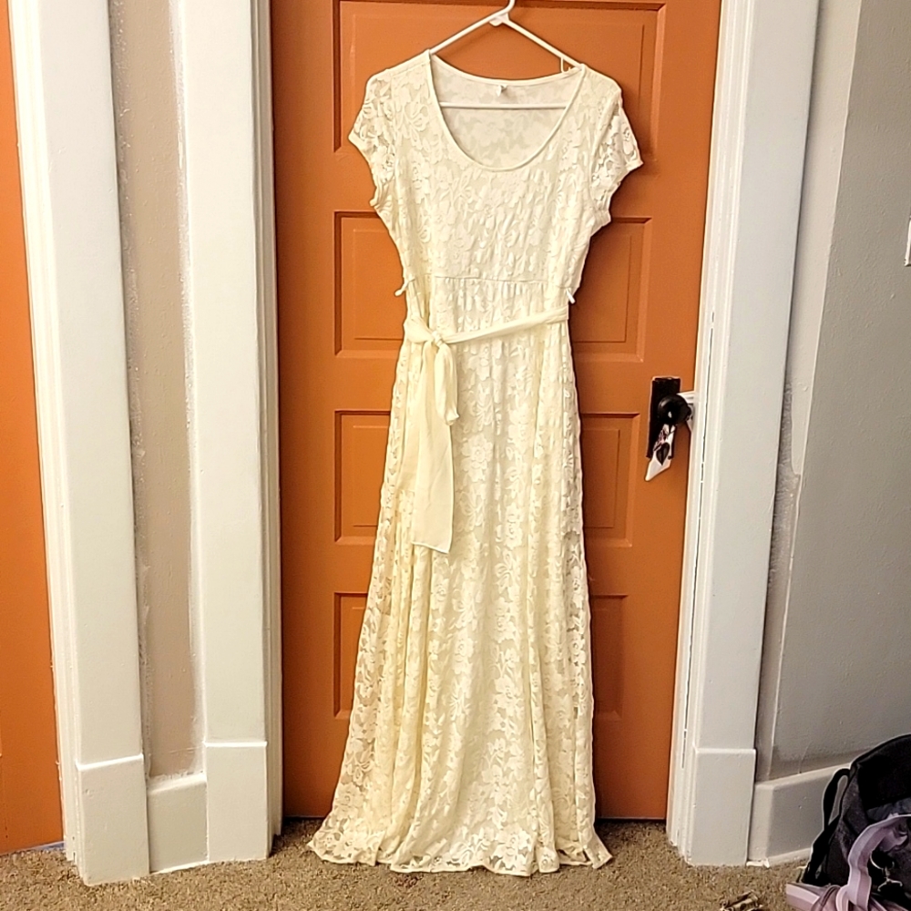 Cream Maternity Pink Blush Dress